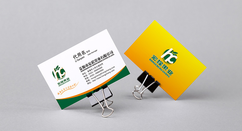 水果零售業(yè)高端VI設(shè)計(jì) 宏程果業(yè)名片設(shè)計(jì)